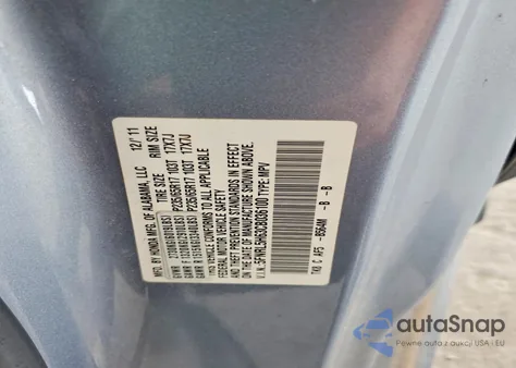 2012 Honda Odyssey Exl z USA, uszkodzony, nr VIN 5FNRL5H63CB036100